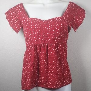 Red Polka Dot Women's Top